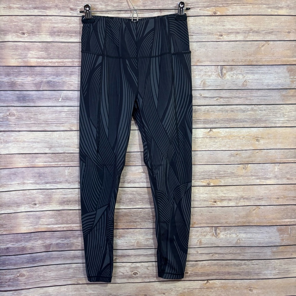 Sweaty Betty super soft full length leggings gray print size 8  I3